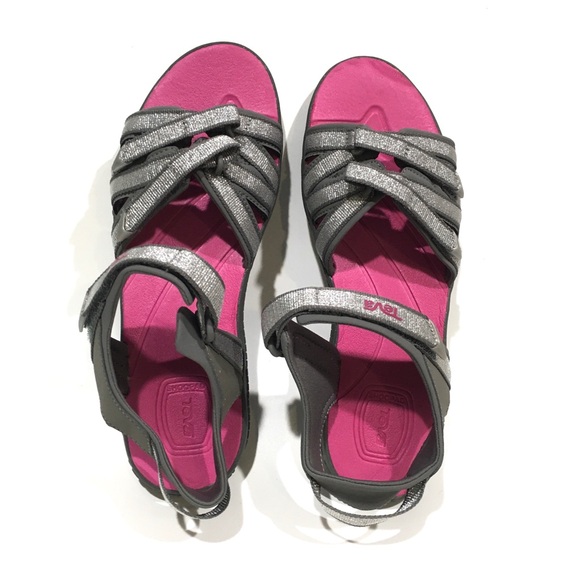 TEVA TIRRA SPORTS SANDALS -SILVER / MAGENTA -YOUTH US 6 / WOMEN US 7.5 -NEW - Picture 5 of 7